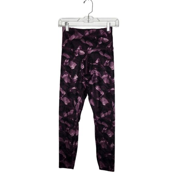 Fabletics 7/8 Leggings Purple Floral Size XS - Picture 1 of 7